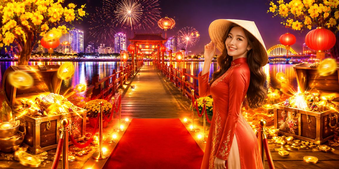 Giao diện nạp tiền với hình ảnh nón lá truyền thống Đà Nẵng và thưởng tiền gửi