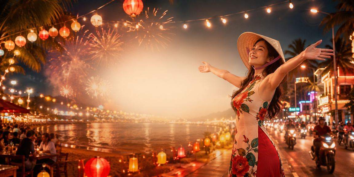 Không khí lễ hội casino tại Phú Quốc với nón lá truyền thống Việt Nam